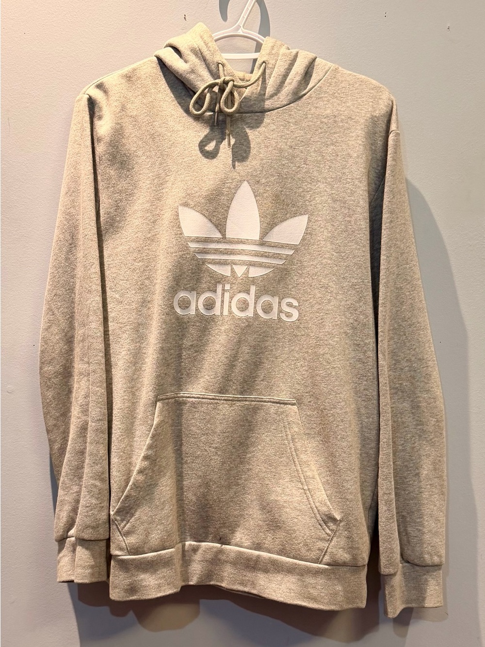 adidas Originals Hoodie in Light Tan with White Logo